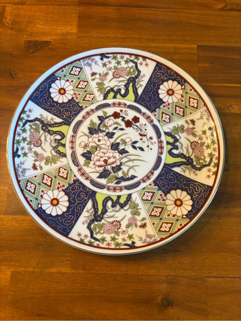 Japanese Decorative Floral Porcelain Charger Plate - Multicolor